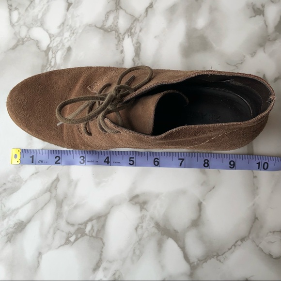 Franco Sarto Mocha Brown or Latte Brown Coloured Lace Up Suede Wedges - Picture 10 of 14